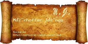Márhoffer János névjegykártya
