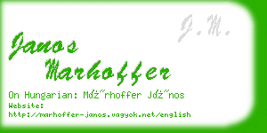 janos marhoffer business card